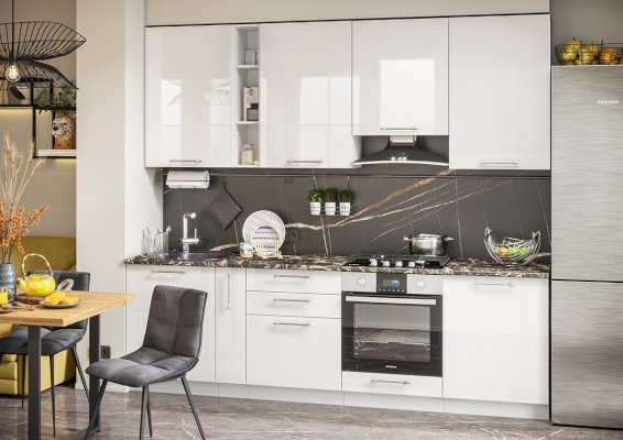 Модульная кухня Олива глянец белый/ваниль (Интерьер Центр)